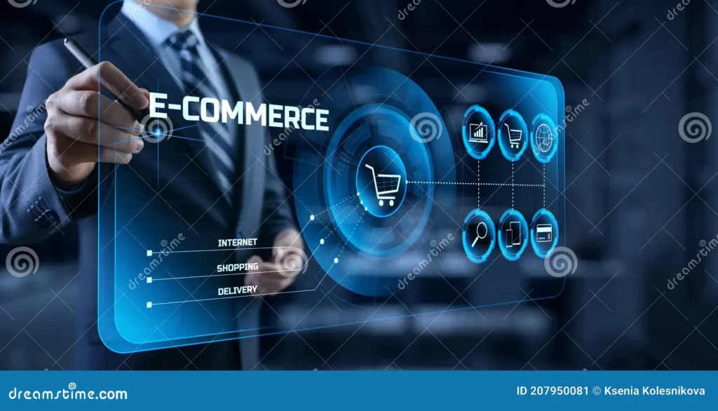 e commerce online shopping business technology concept screen e commerce online shopping business technology concept screen 207950081